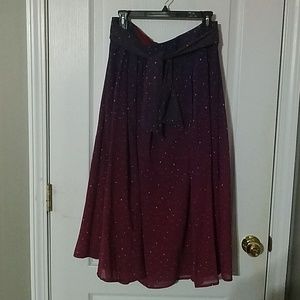 EShakti Purple/Maroon Gradient Star Skirt - Size L
